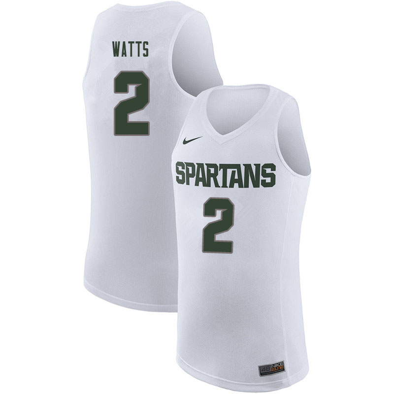 Men Michigan State Spartans #2 Mark Watts NCAA Nike Authentic White 2020 College Stitched Basketball Jersey NX41P54EA